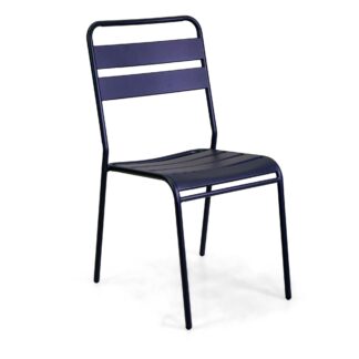 Sedia metallo doghe Rovigo Mini antracite cm47x52h81