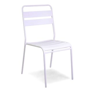 Sedia metallo doghe Rovigo Mini bianco cm47x52h81