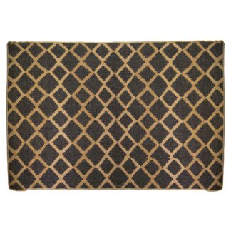 Tappeto da esterno polipropilene rombi naturale nero rettangolare cm160x230