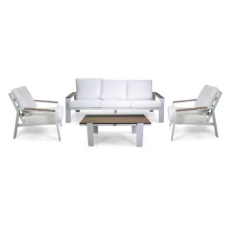 Salotto alluminio riverside 3 posti bianco