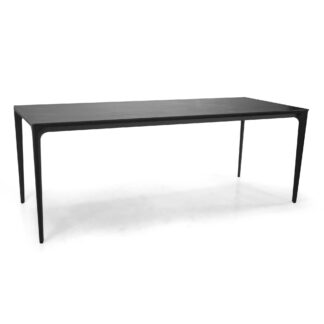 Tavolo alluminio Bakersfield top pietra sinterizzata antracite cm200x80h73