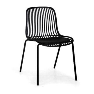 Sedia polipropilene c/ gambe metallo Coraline nero cm46,5x54h46/83