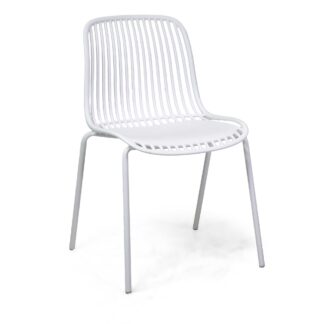 Sedia polipropilene c/ gambe metallo Coraline bianco cm46,5x54h46/83