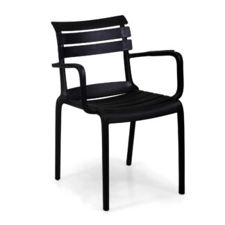 Poltrona polipropilene doghe nero cm57x41,5h45/82