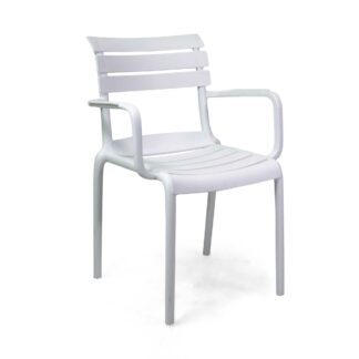 Poltrona polipropilene doghe bianco cm57x41,5h45/82