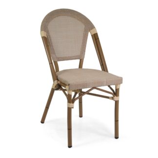 Sedia fracese alluminio textilene naturale cm46x56h45/87