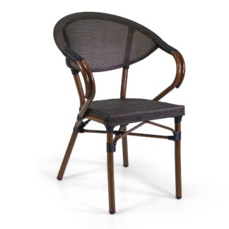 Poltrona francese alluminio textilene noce cm58x59h45/82