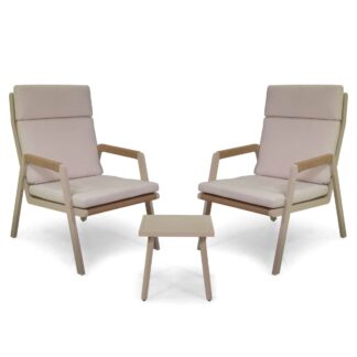 Salotto alluminio Benicia crema 3 pezzi