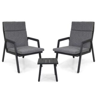 Salotto alluminio Benicia antracite 3 pezzi