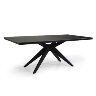 Tavolo alluminio Coronado top pietra sinterizzata antracite cm200x100h75