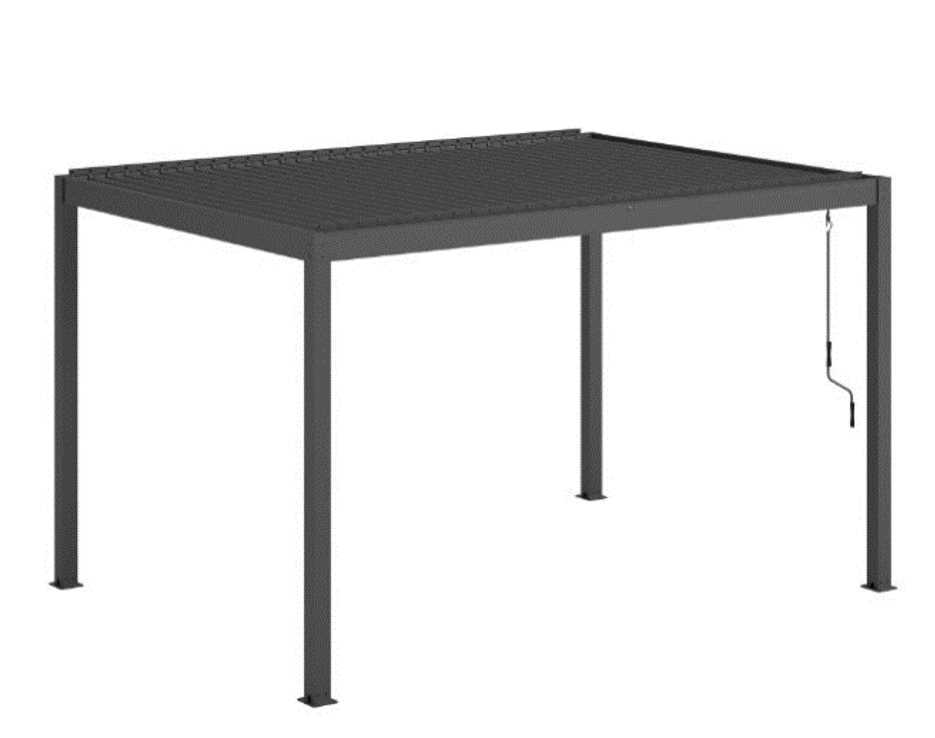 Gazebo pergola alluminio Wyoming manuale antracite m3x4h2,5