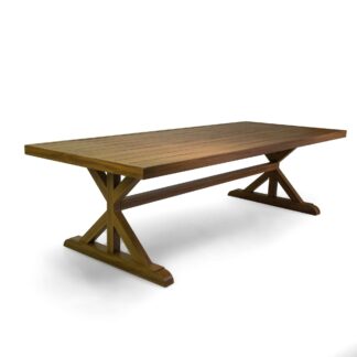 Tavolo alluminio Oakland effetto legno naturale rettangolare cm260x100h73