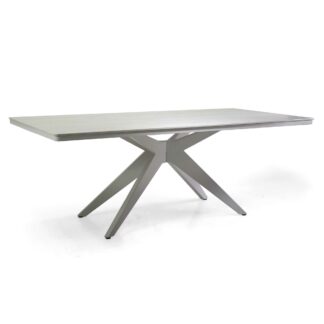 Tavolo alluminio Coronado top pietra sinterizzata bianco cm200x100h75