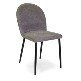 Sedia tessuto grigio struttura nero cm44,5x57,5h47/82,5