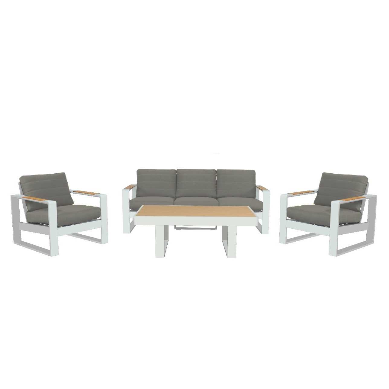 Salotto alluminio Blaine bianco 3 posti