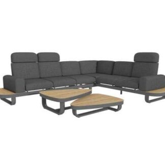 Salotto alluminio angolare antracite c/cuscini antracite