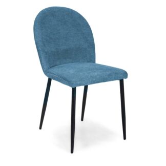 Sedia tessuto blu ottanio struttura nero cm44,5x57,5h47/82,5