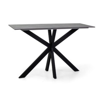 Consolle metallo top pietra sinterizzata grigio cm120x45x76