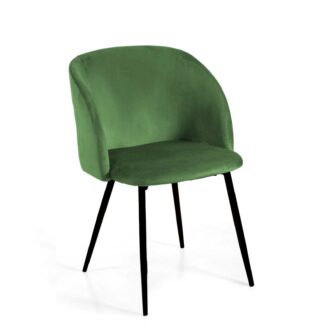 Poltrona velluto Ruby verde struttura nero