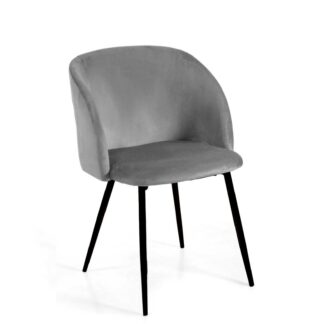 Poltrona velluto Ruby grigio struttura nero