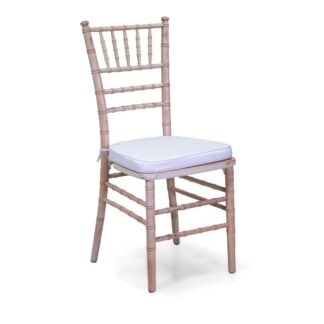 Sedia legno chiavari sbiancato c/cuscino cm40x40h43/92