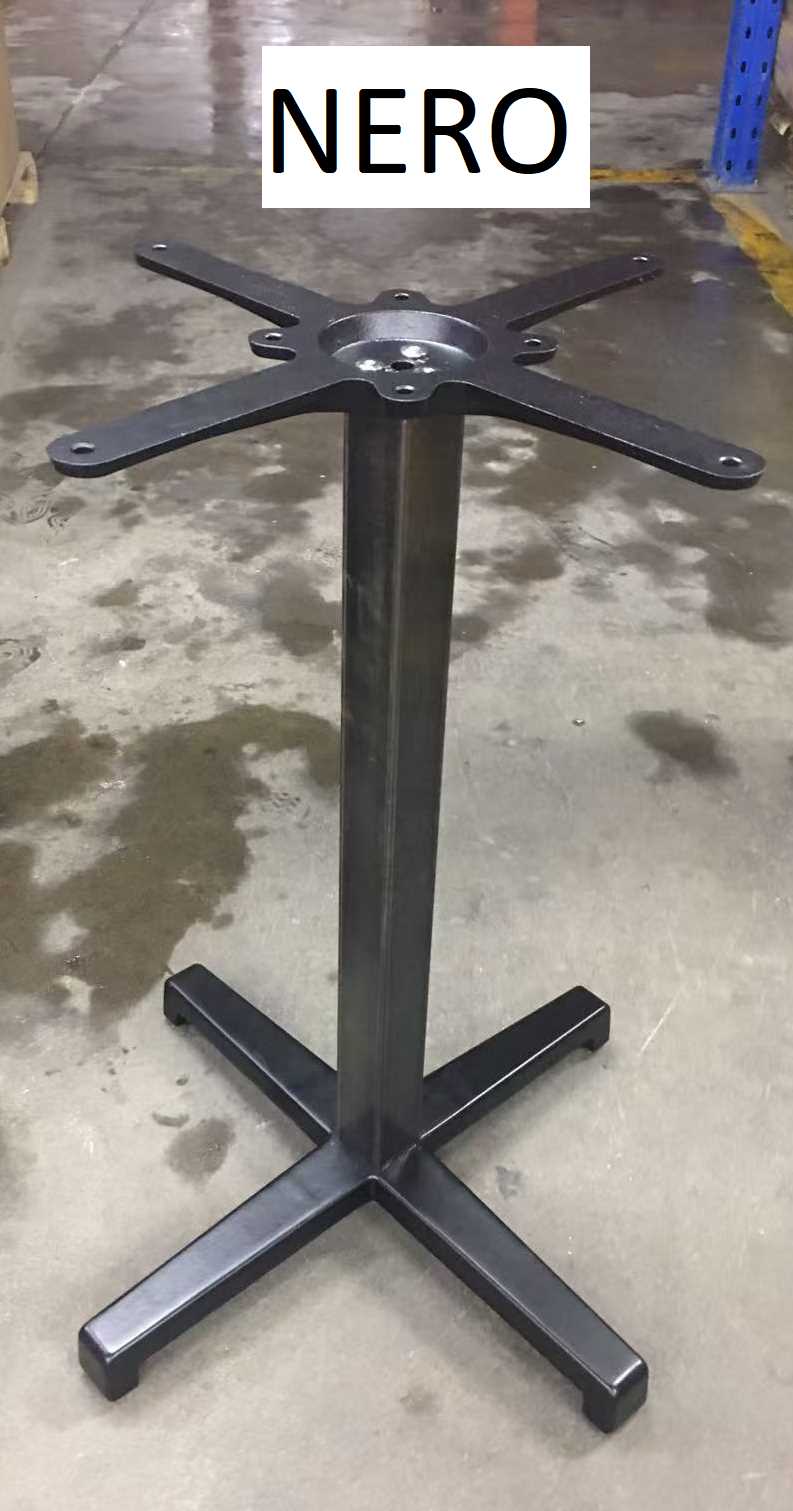 Base tavolo acciaio top ghisa antracitecm55x55h73