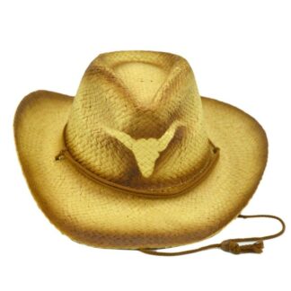 Cappello paglia cow-boy bufalo taglie 57/58/59 cm28xh35x13