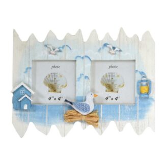 Portafoto mare muro gabbiani multiplo 2p cm23x3,5h19,5