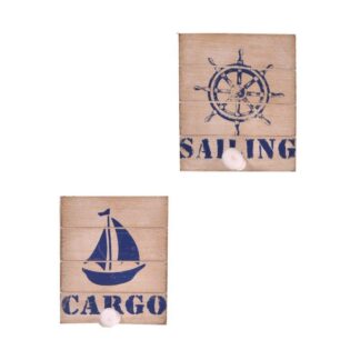 Appendino mare legno 1 posto barca timone 2 assortiti cm11x21x4