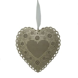 Cuore metallo tortora cm10x10