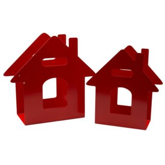 Portariviste metallo casetta 1-2 rosso cm29x12h29