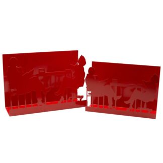 Portariviste metallo sagome 1-2 rosso cm35x12h24