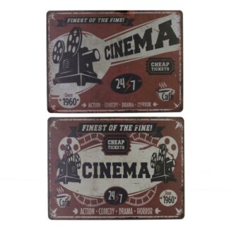 Targhetta metallo cinema 2 assortiti cm30x40x0,5