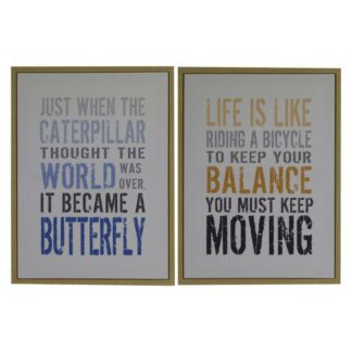 Quadro stampa scritte 2 assortiti cm60x80x3