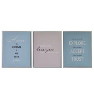 Quadro stampa scritte 3 assortiti cm45x60x2,5