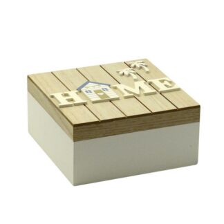 Scatola legno mare home quadro cm15x15h7,5