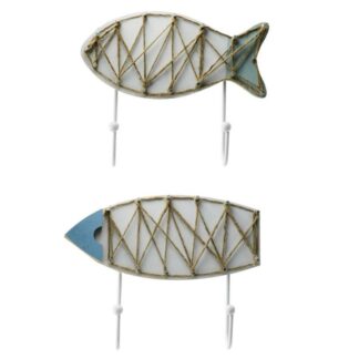 Appendino mare legno 2 posti barca pesce 2 assortiti cm18,5x15,5x4,5