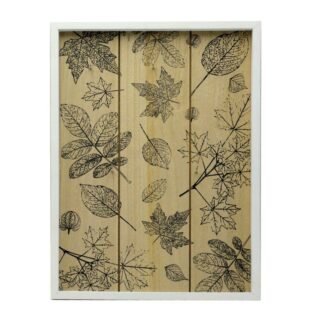 Portachiavi foglie legno rettangolare 5p cm24x2h32