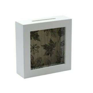 Salvadanaio foglie legno cm15x5h15