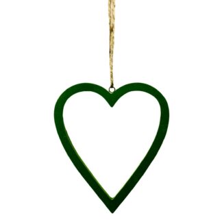 Cuore legno verde cm15x17,5x2,5
