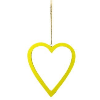 Cuore legno giallo cm10x11,5x2,5