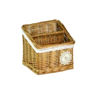 Portaposate lorraine c/pizzo e fiore bianco cm15x14h10/15