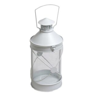 Lanterna metallo bianco incrocio cmø12xh27x7