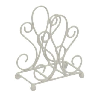 Portatovaglioli metallo bianco cm12x6,5h14