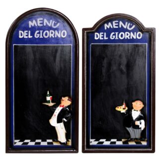 Lavagna legno cameriere rettangolare 2 assortiti cm40x80x2