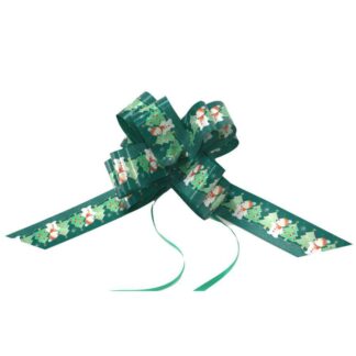 Fiocco rapid 50mm verde con pupazzi di neve 18xh25x8