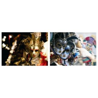 Quadro stampa astratto maschere veneziane 2 assortiti cm50x70