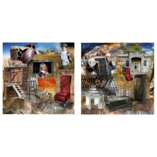 Quadro stampa astratto bambini 2 assortiti cm80x80