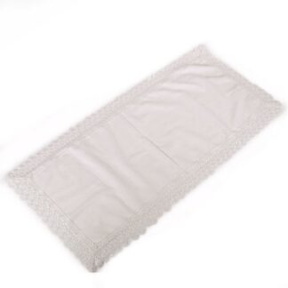 Runner tessuto bianco c/pizzo rettangolare cm45x100