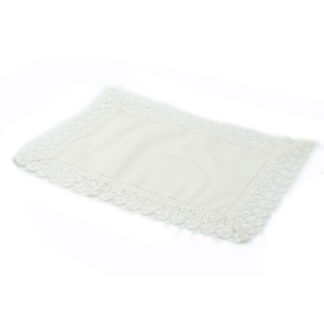 Tovaglietta tessuto bianco c/pizzo rettangolare cm45x35